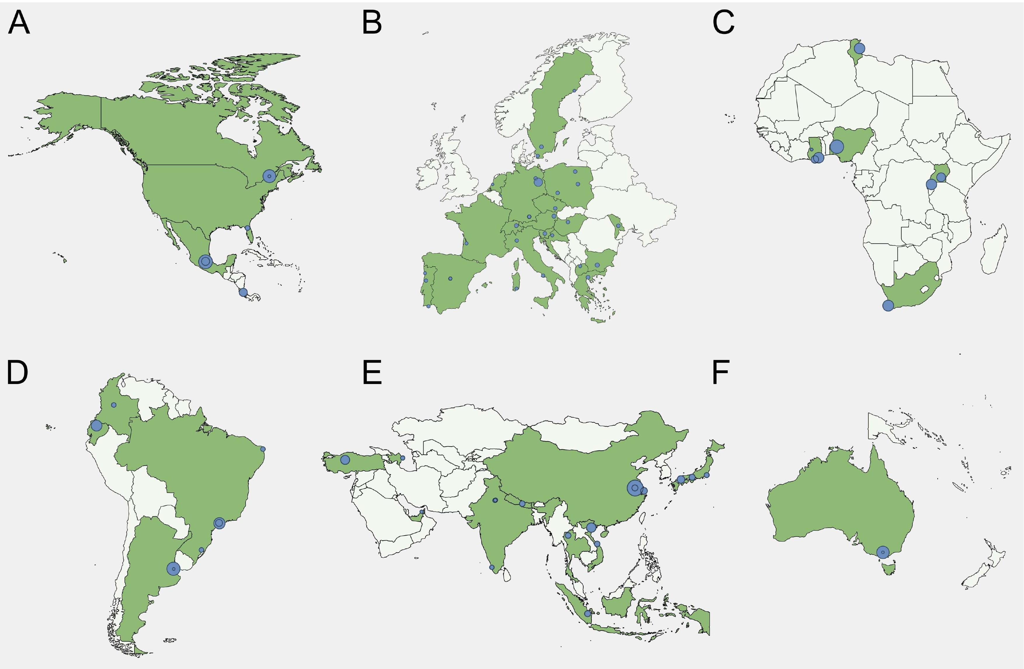 Map with interviewed countries